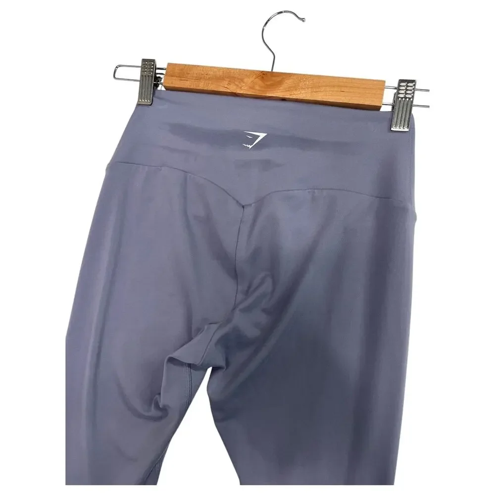 Gymshark Leggings Womens Small Blue Gray Cropped Capri Yoga Workout Gym Stretch